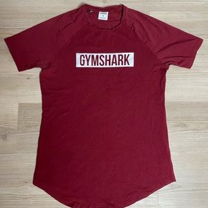 GymShark T Shirt Womens Sz M Red Spellout Soft Cotton Blend Gym Fitness Casual